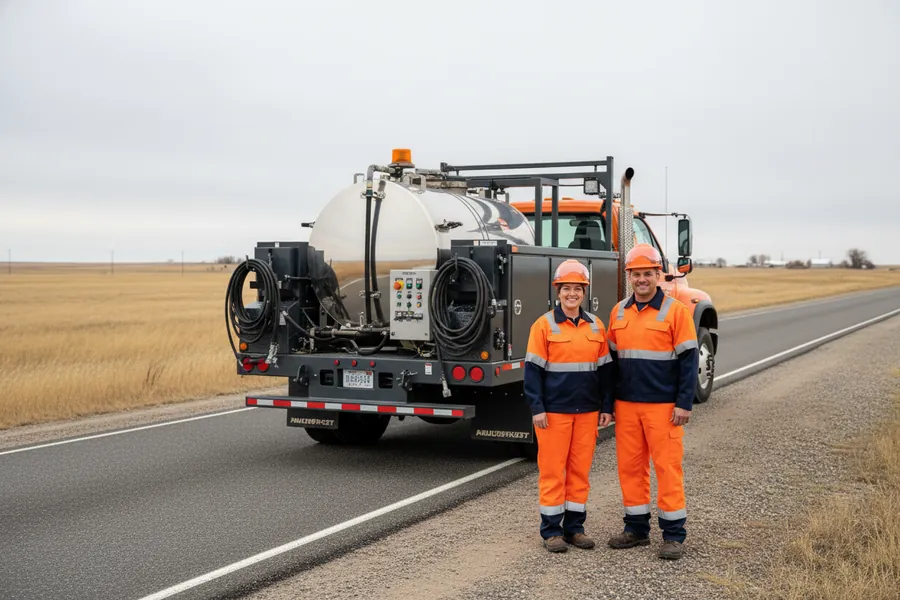 Precision Joint Sealing crew and sealing truck