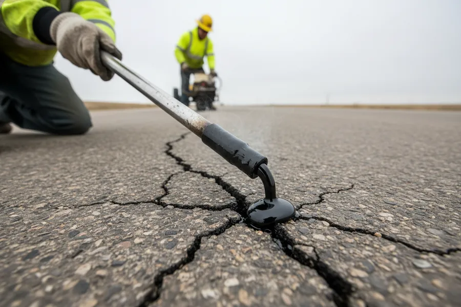 Hot-pour rubberized sealing